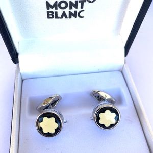 New Montblanc Silver Coated Cufflinks Mont Blanc